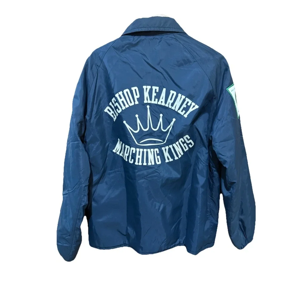 Champion Jacket Mens‎ Blue Lined Bishop Kearney w Travel Patches Vintage Medium